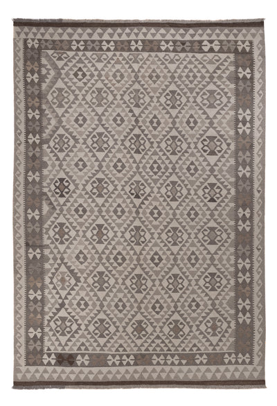 Kilim Maimana Koberec 206x297cm - Vlněný koberec - světle šedá