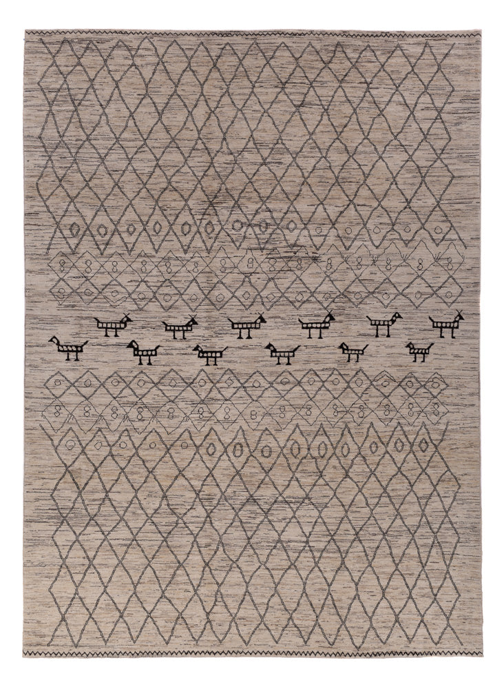 Berberský koberec - 347 x 250 cm - tmavě šedá