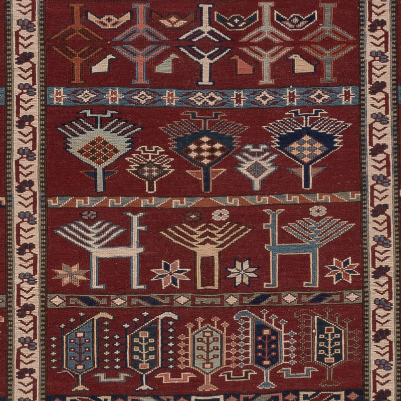 Kelimský koberec - Orientální - Soumak - 236 x 178 cm - rezavá