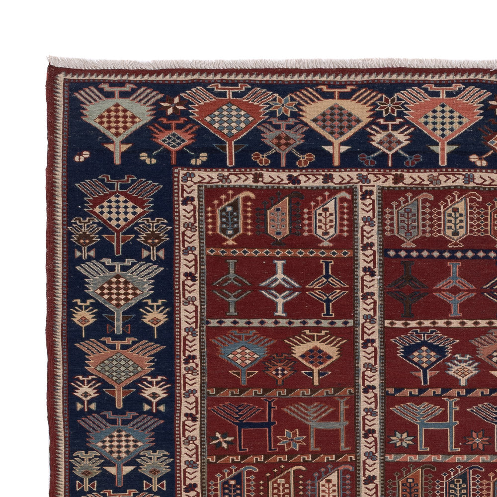 Kelimský koberec - Orientální - Soumak - 236 x 178 cm - rezavá