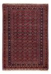 Afghánský kilim Koberec 141x201cm - Obdélníkový / Tmavě červená / 141 x 201 cm Obdélníkový
