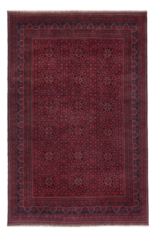 Afghánský koberec - Kunduz - 309 x 203 cm - tmavě červená