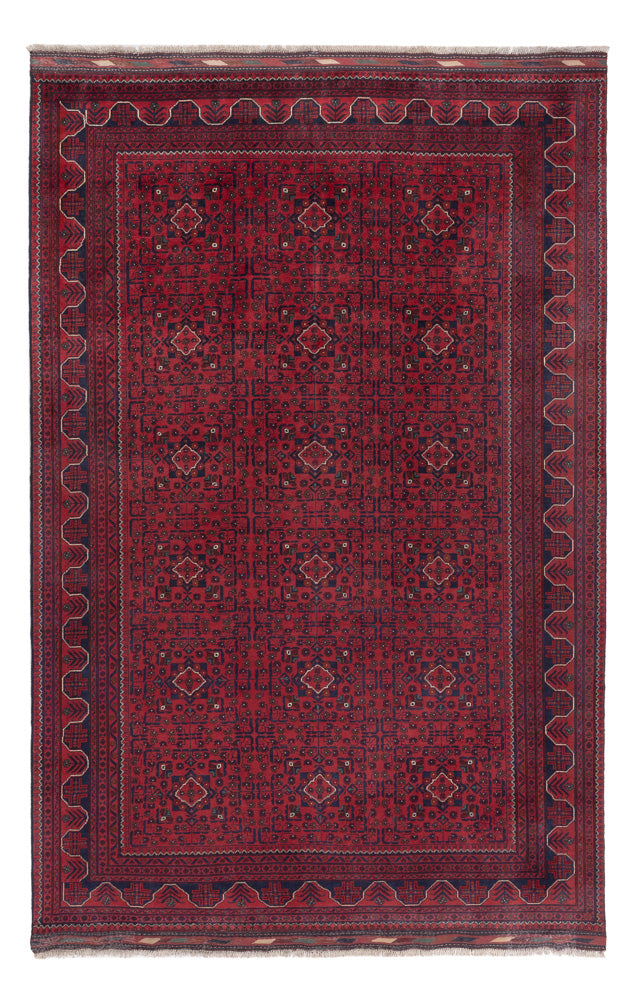 Afghánský koberec - Kunduz - 296 x 197 cm - tmavě červená