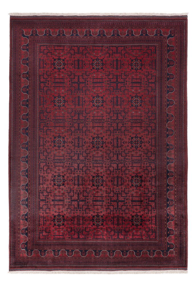 Afghánský koberec 198x288cm - Orientální koberec - tmavě červená