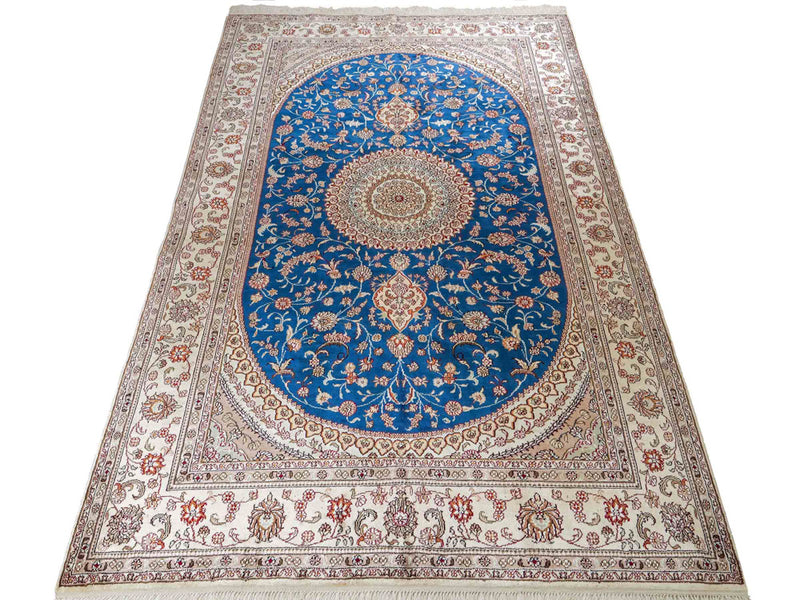 Hedvábný koberec - Čínské hedvábí - 240 x 149 cm - modrá