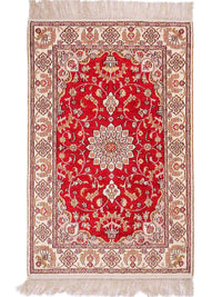 Hedvábný koberec - Čínské hedvábí - 92 x 60 cm - červená – product image
