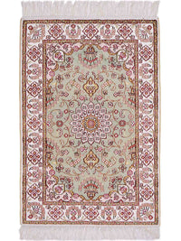 Hedvábný koberec - Čínské hedvábí - 93 x 63 cm - pískový – product image