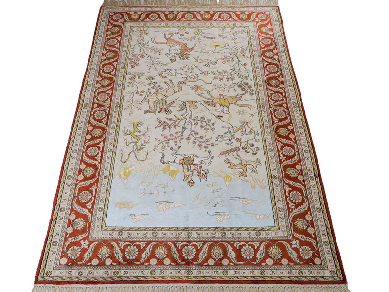 Čínské hedvábí Koberec 123x178cm - Orientální koberec
