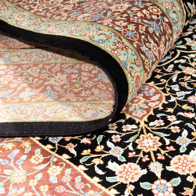 Hedvábný koberec - Ghom Silk - Premium - 154 x 101 cm - tmavě modrá