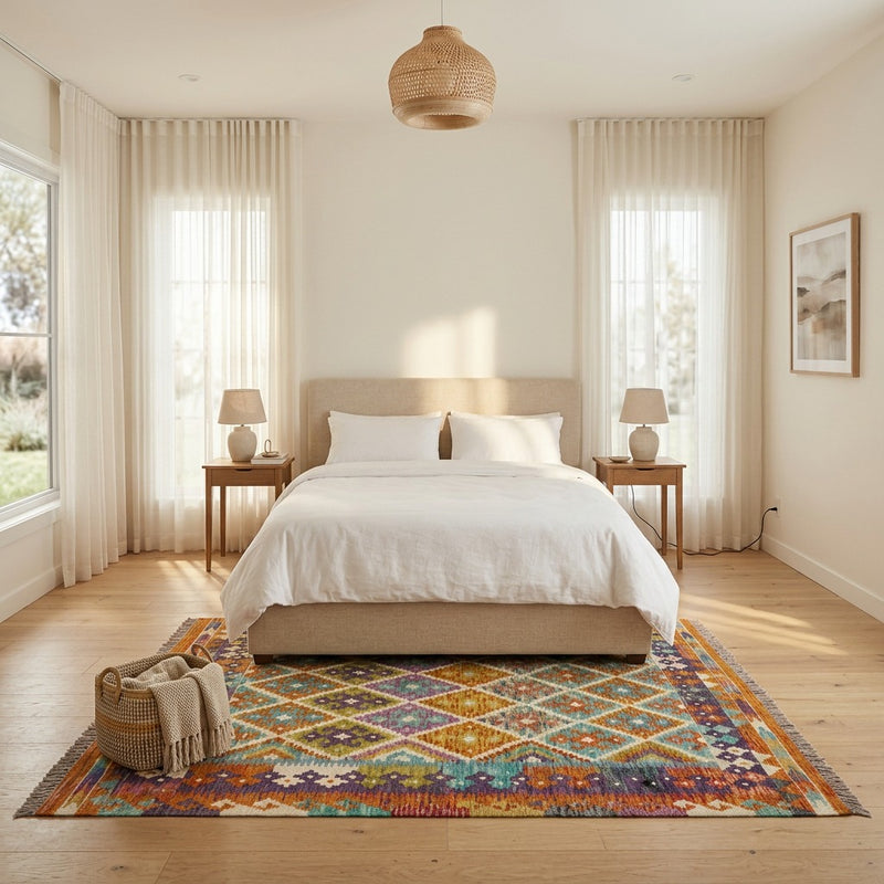 Kilim Maimana Koberec 152x158cm - Vlněný koberec