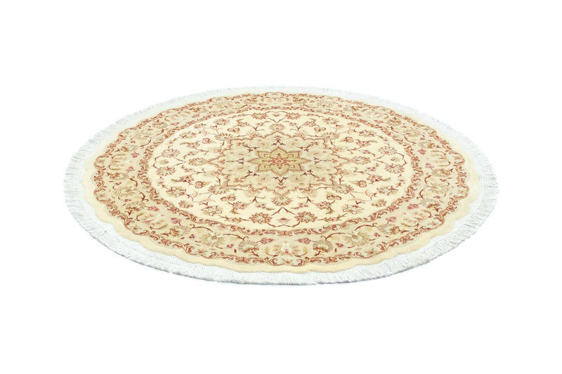 Perský koberec - Tabríz - Premium kulatý  - 148 x 148 cm - béžová