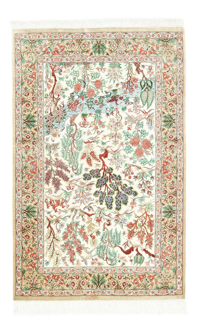 Qom hedvábí Koberec 122x80cm - Perský koberec