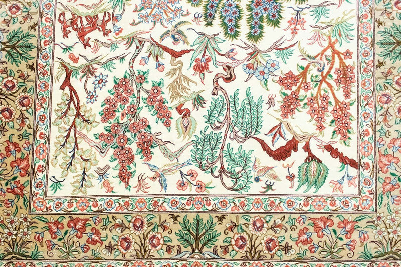 Qom hedvábí Koberec 122x80cm - Perský koberec