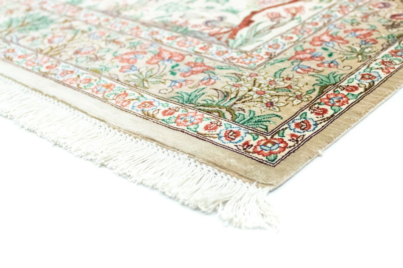 Qom hedvábí Koberec 122x80cm - Perský koberec