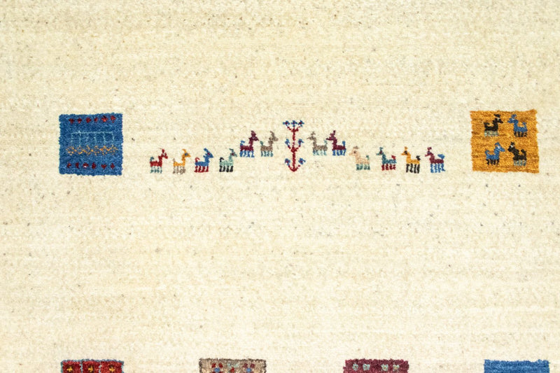 Gabbeh Koberec - Loribaft Perský - 128 x 80 cm - béžová