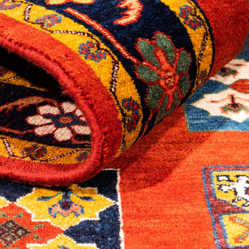 Perský Gabbeh Koberec 150x213cm - Perserteppich Wollteppich - oranžová