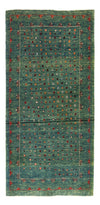 Perský Gabbeh Koberec 84x163cm - Perserteppich Wollteppich - Obdélníkový / Zelená / 84 x 163 cm Obdélníkový