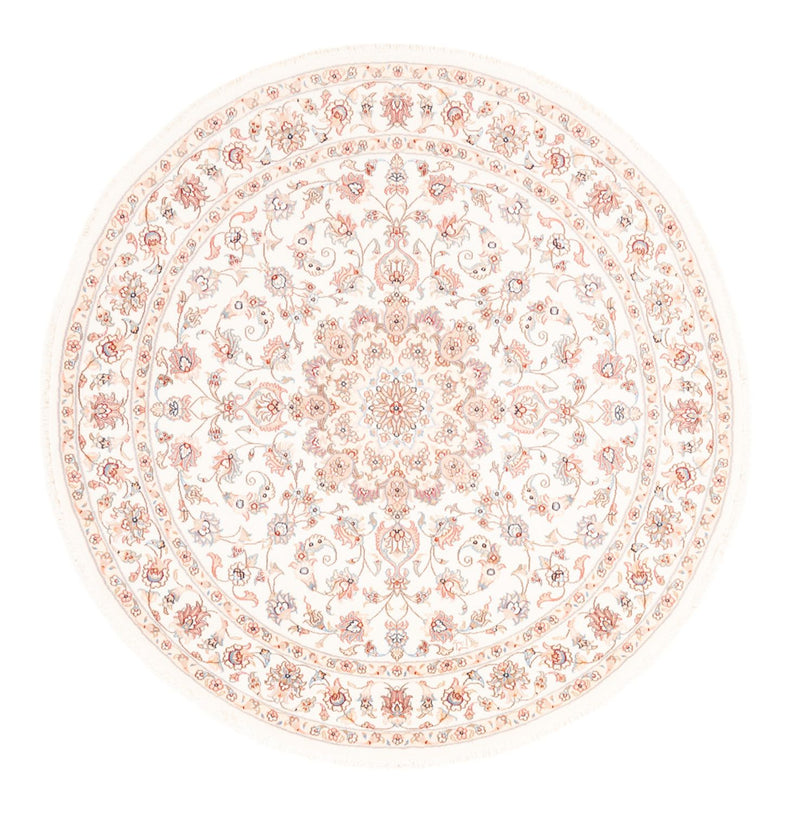 Perský koberec - Tabríz kulatý  - 157 x 151 cm - krémová