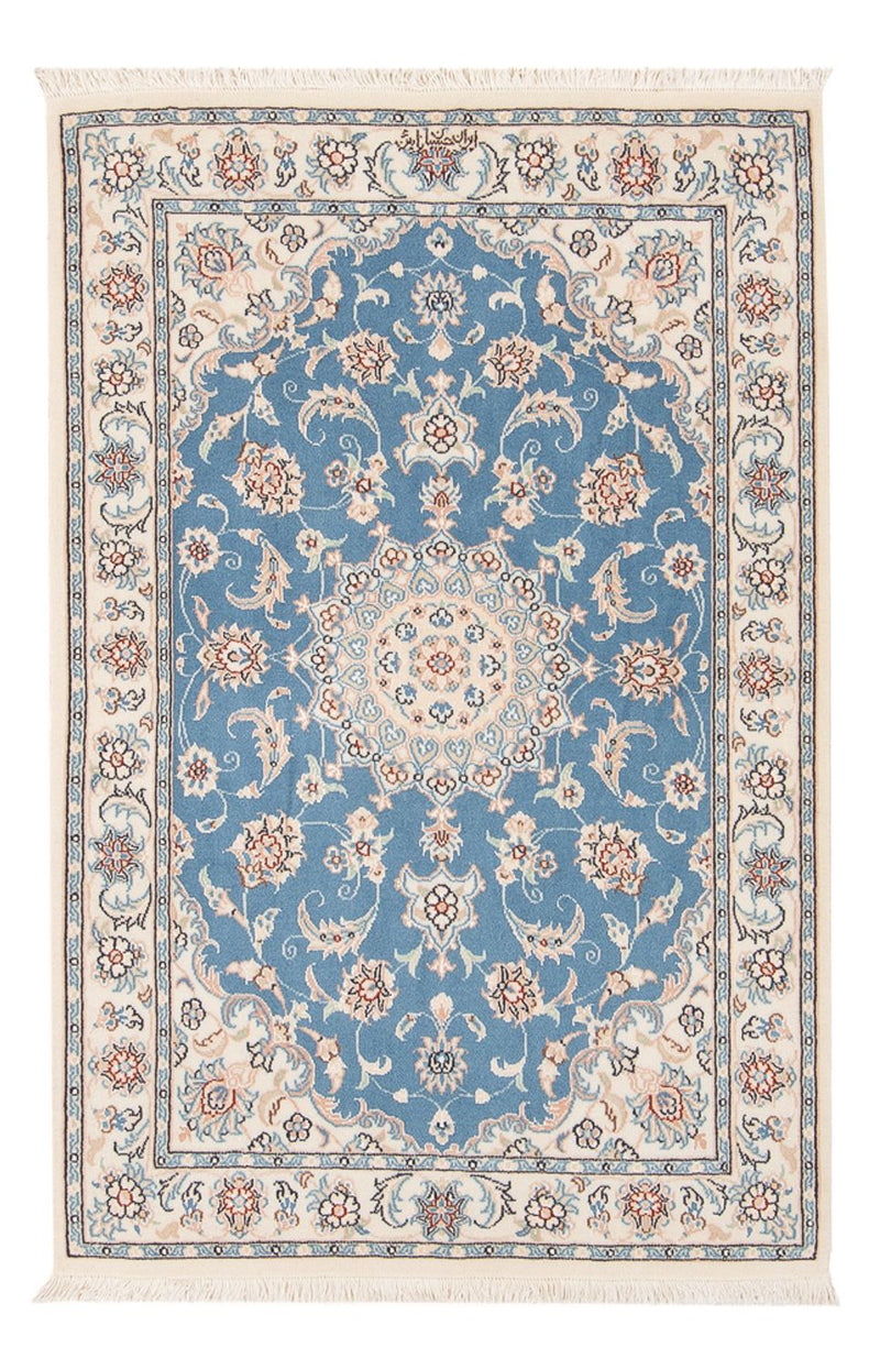Perský koberec - Nain - Premium - 122 x 81 cm - světle modrá