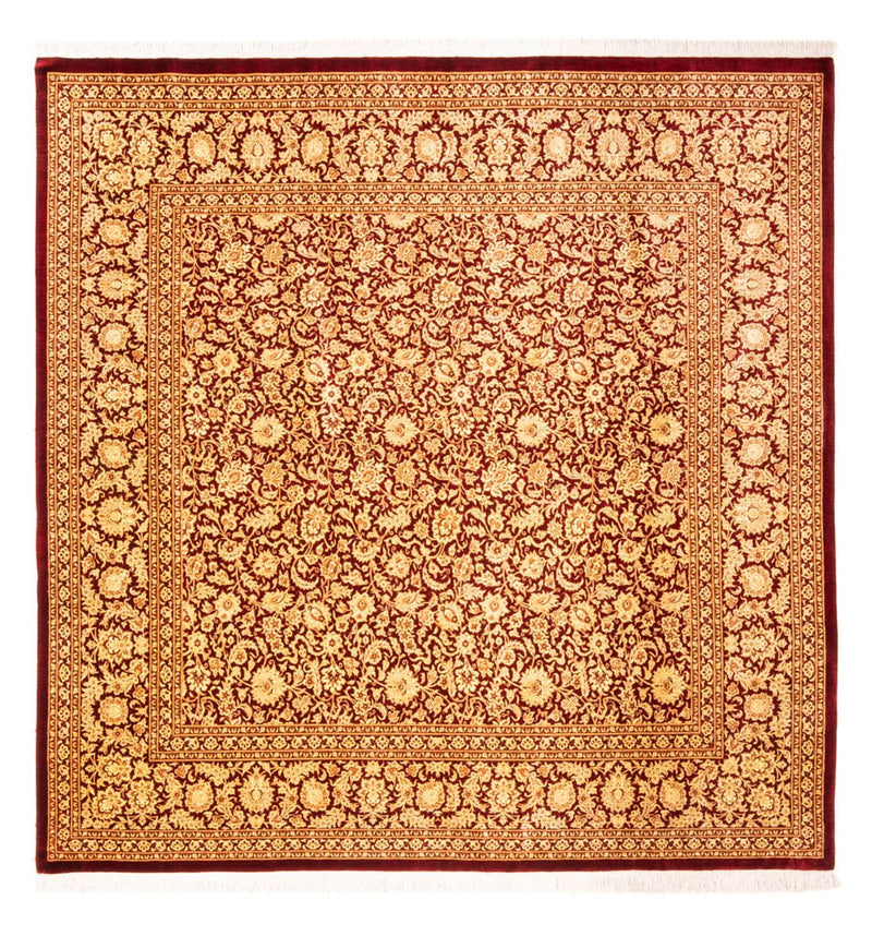 Hedvábný koberec - Ghom Silk - Premium čtvercový  - 200 x 200 cm - zlatá