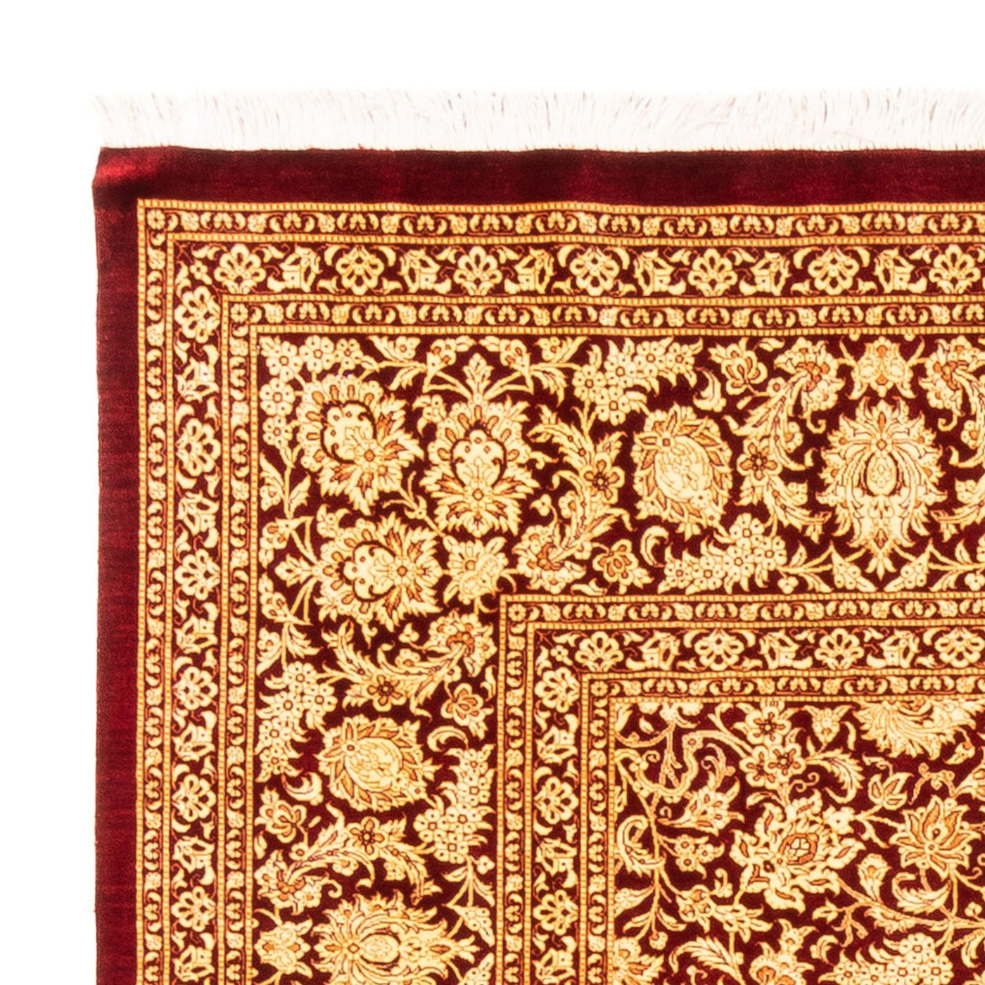 Hedvábný koberec - Ghom Silk - Premium čtvercový  - 200 x 200 cm - zlatá