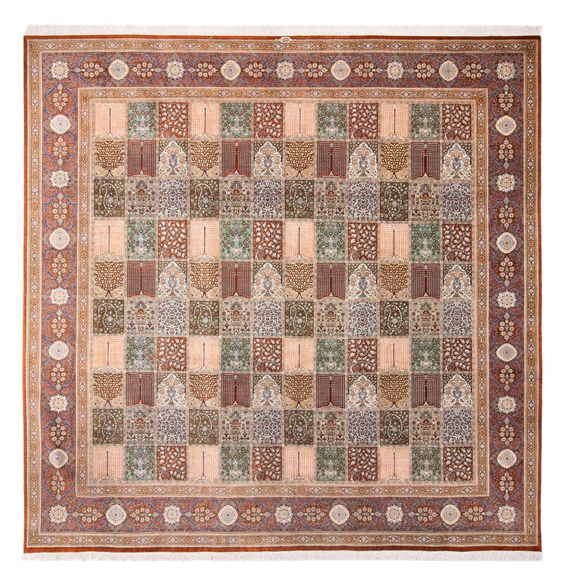 Hedvábný koberec - Ghom Silk - Premium čtvercový  - 302 x 297 cm - vícebarevné