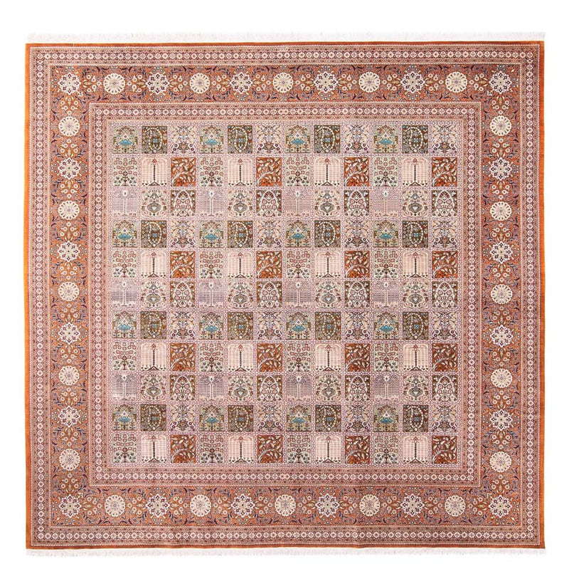 Qom hedvábí Koberec 250x250cm - Perský koberec