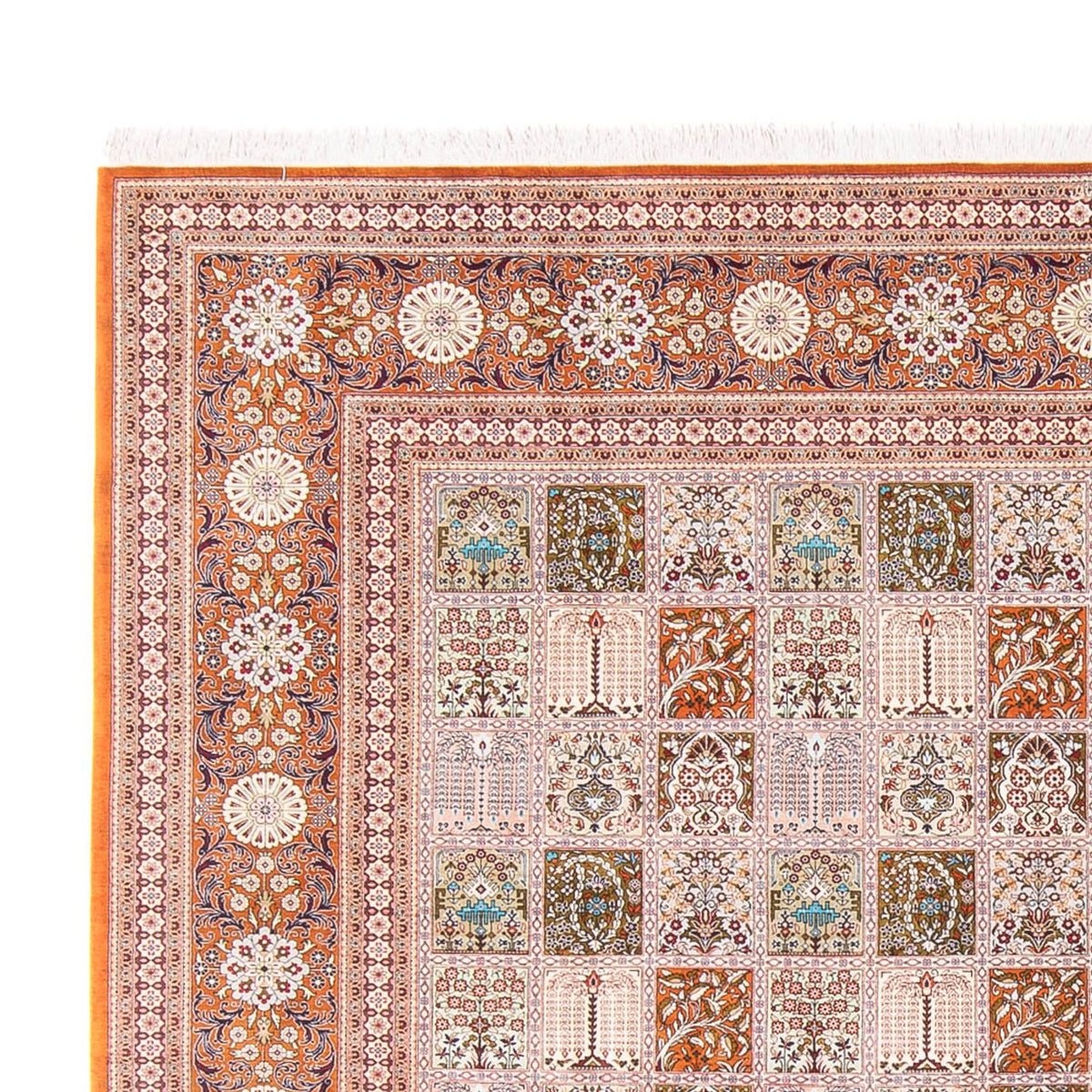 Qom hedvábí Koberec 250x250cm - Perský koberec