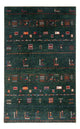 Loribaft Koberec 85x136cm - Perserteppich Wollteppich - tmavě zelená