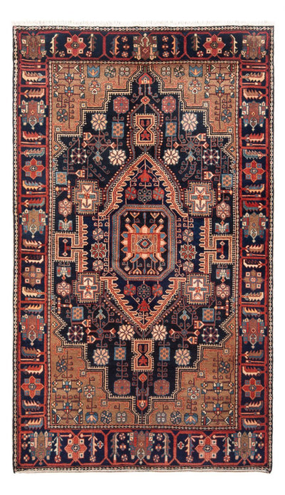 Hamadan Koberec 138x218cm - Perský koberec - tmavě modrá