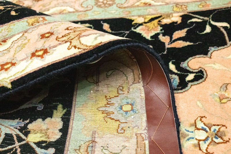 Runner Perský koberec - Tabríz - Královský - 294 x 85 cm - černá