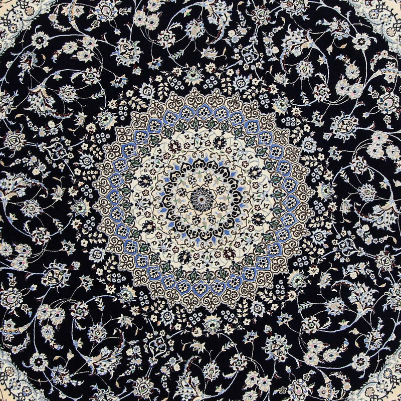 Perský koberec - Nain - Premium kulatý  - 250 x 250 cm - tmavě modrá