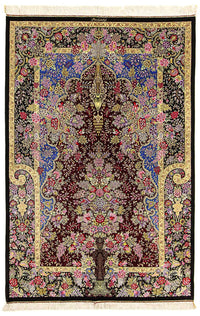 Qom hedvábí Koberec 197x128cm - Perský koberec – product image