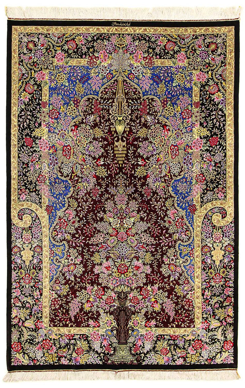 Qom hedvábí Koberec 197x128cm - Perský koberec