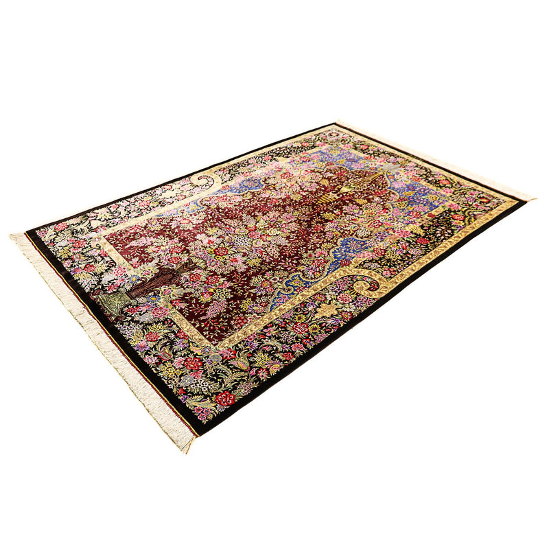 Qom hedvábí Koberec 197x128cm - Perský koberec