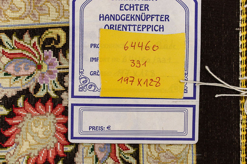 Qom hedvábí Koberec 197x128cm - Perský koberec