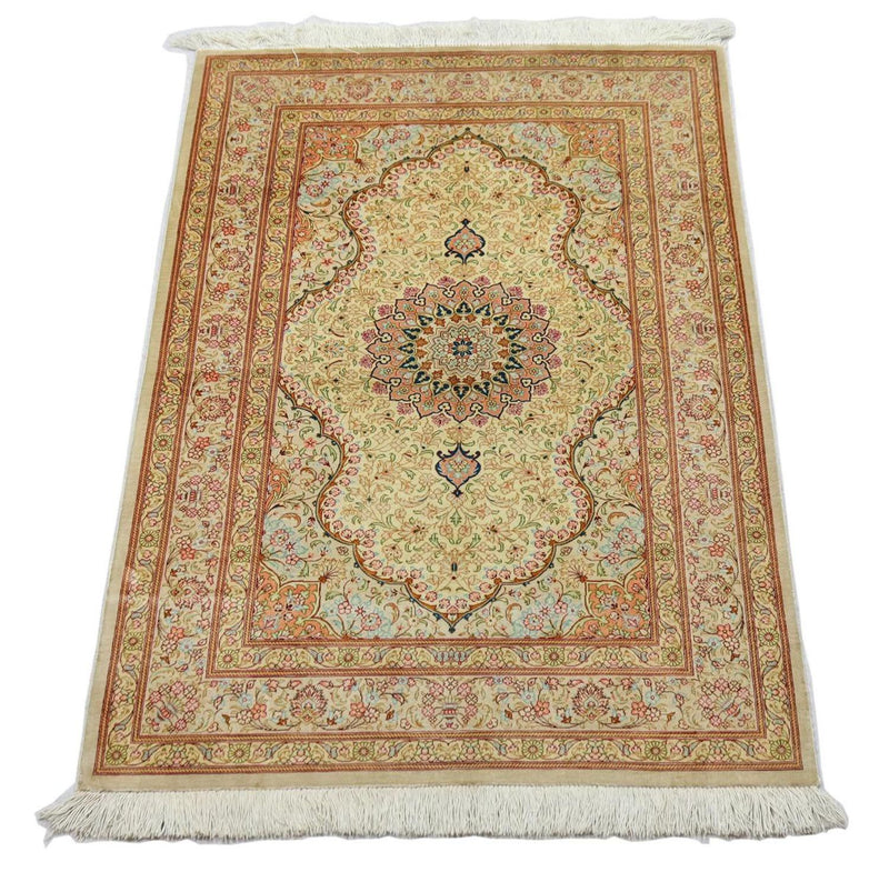 Qom hedvábí Koberec 100x150cm - Perský koberec