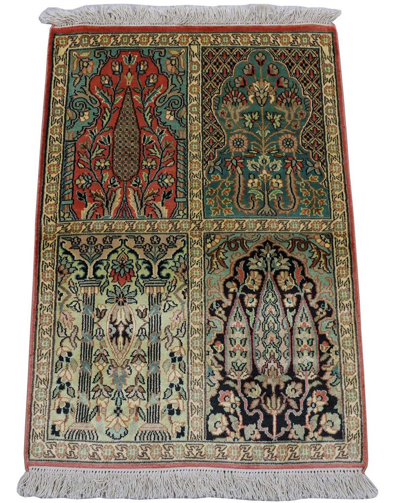Kašmírské hedvábí Koberec 63x88cm - Orientální koberec