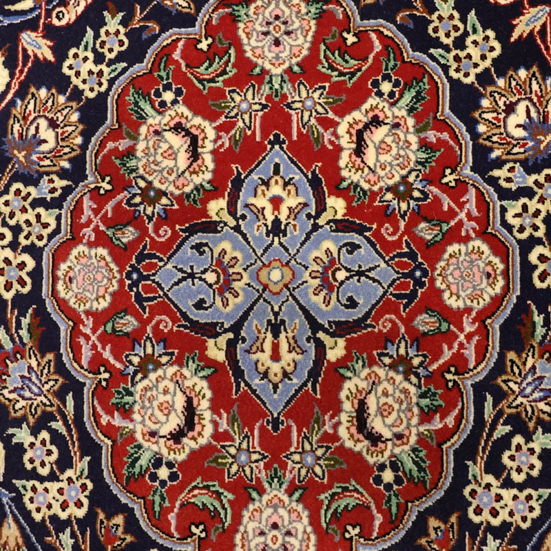 Orientální koberec - Isfahán - Hedvábný náhrdelník - 166 x 114 cm - tmavě modrá