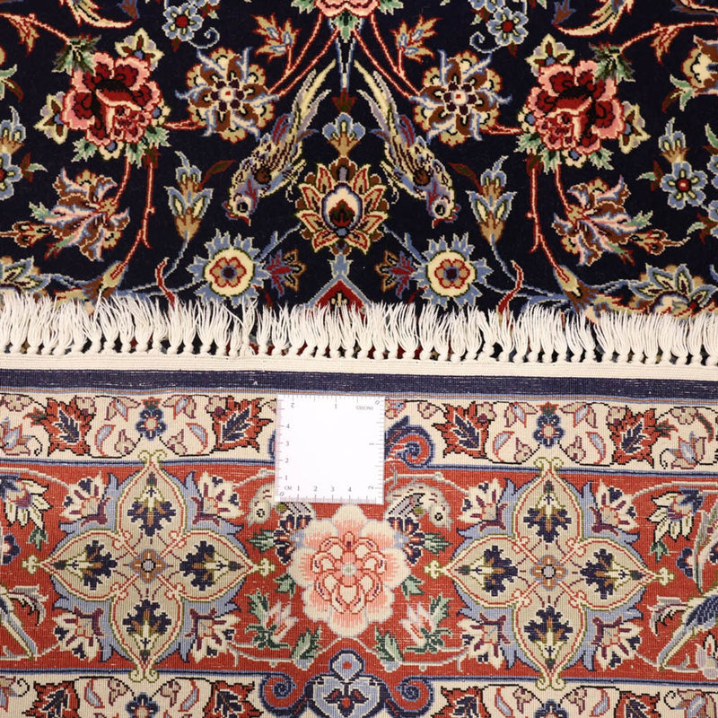 Orientální koberec - Isfahán - Hedvábný náhrdelník - 166 x 114 cm - tmavě modrá