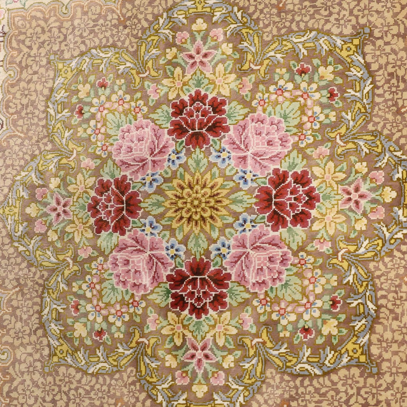 Perský koberec - Ghom - Royal - 165 x 101 cm - světle béžová