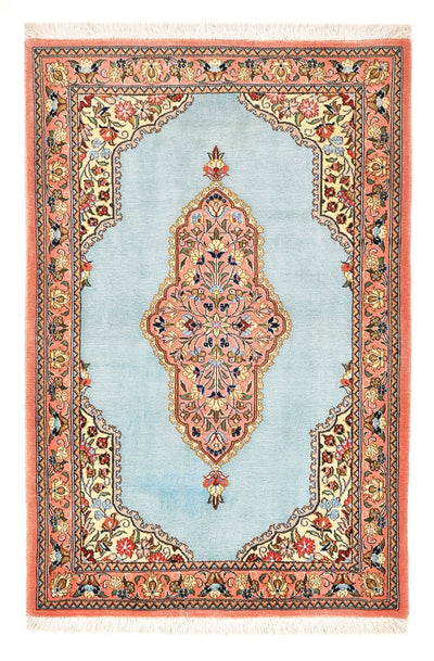 Qom Koberec 80x117cm - Perský koberec - světle modrá