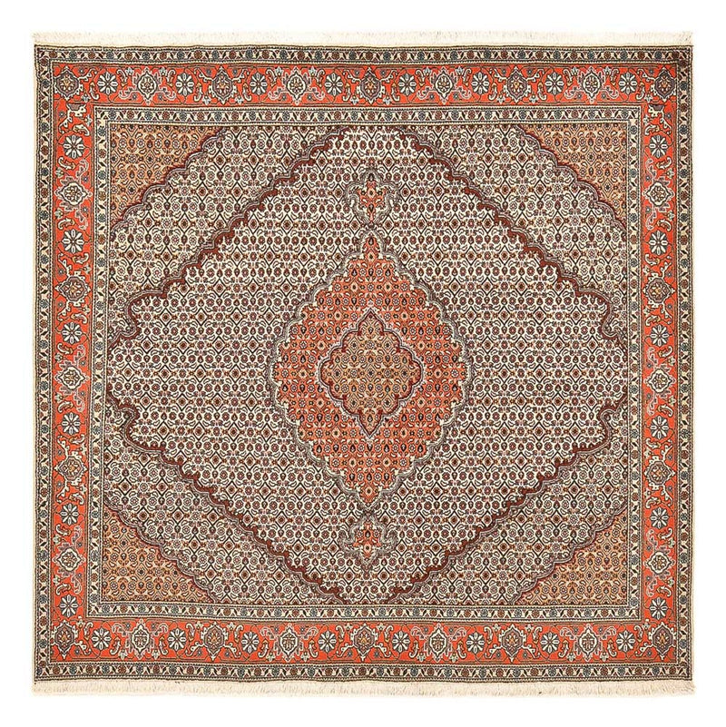 Tabriz - 40 Raj Koberec 200x200cm - Perský koberec - pískový