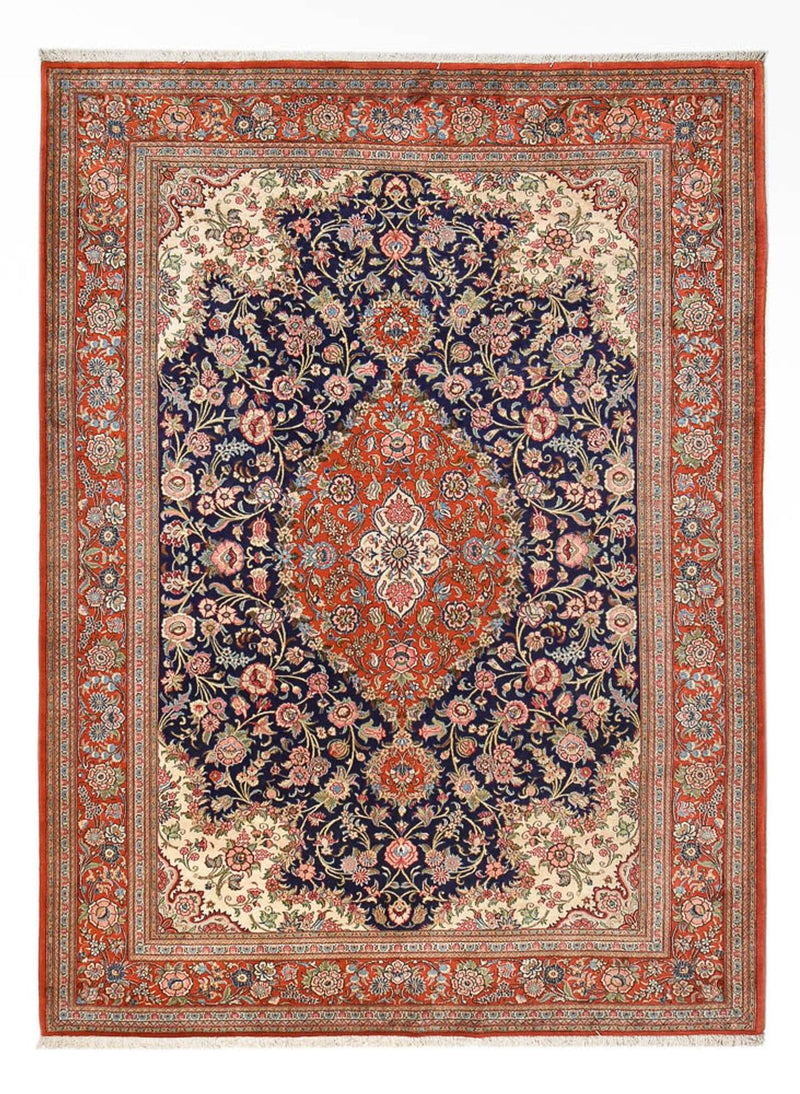 Qom Koberec 250x345cm - Perský koberec - tmavě modrá