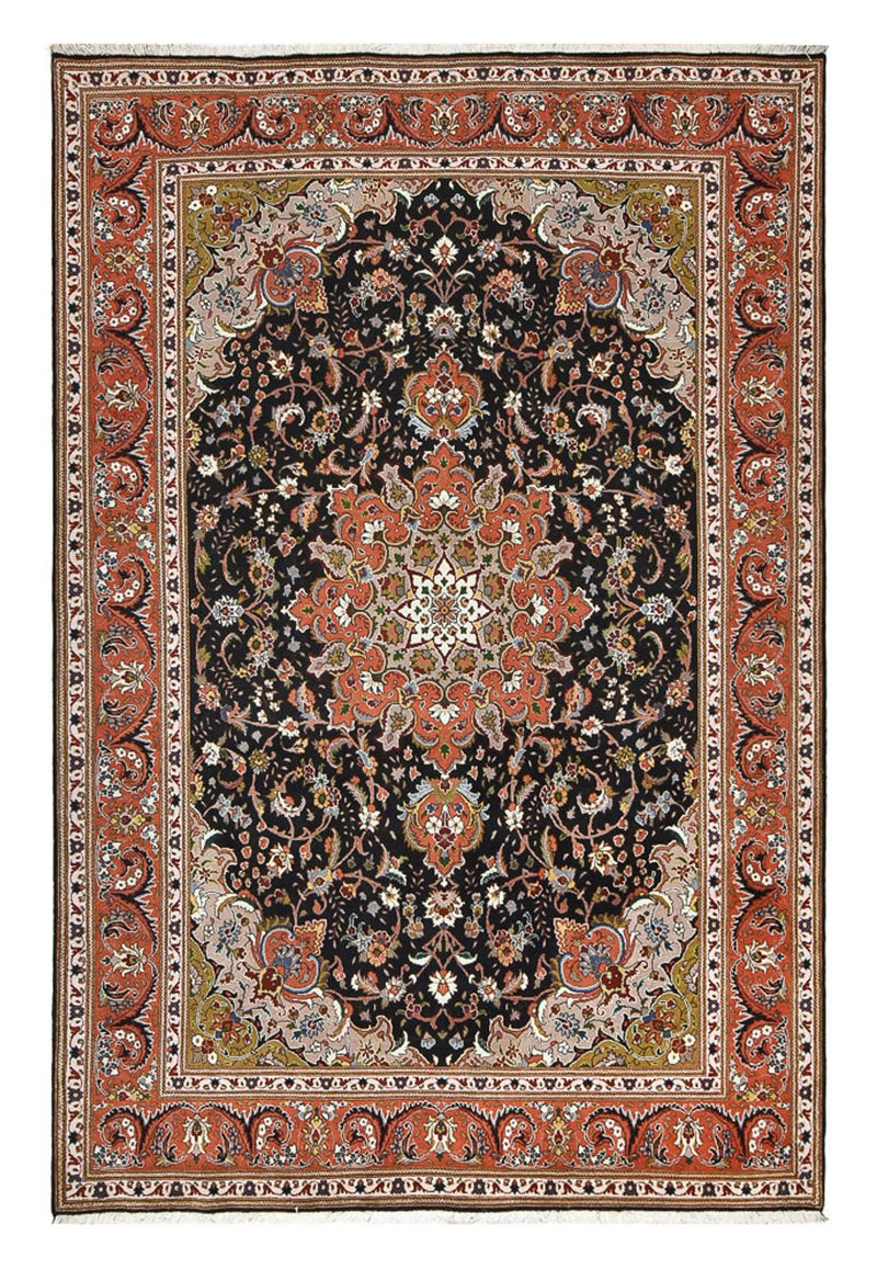 Tabriz - 40 Raj Koberec 203x305cm - Perský koberec - antracitová