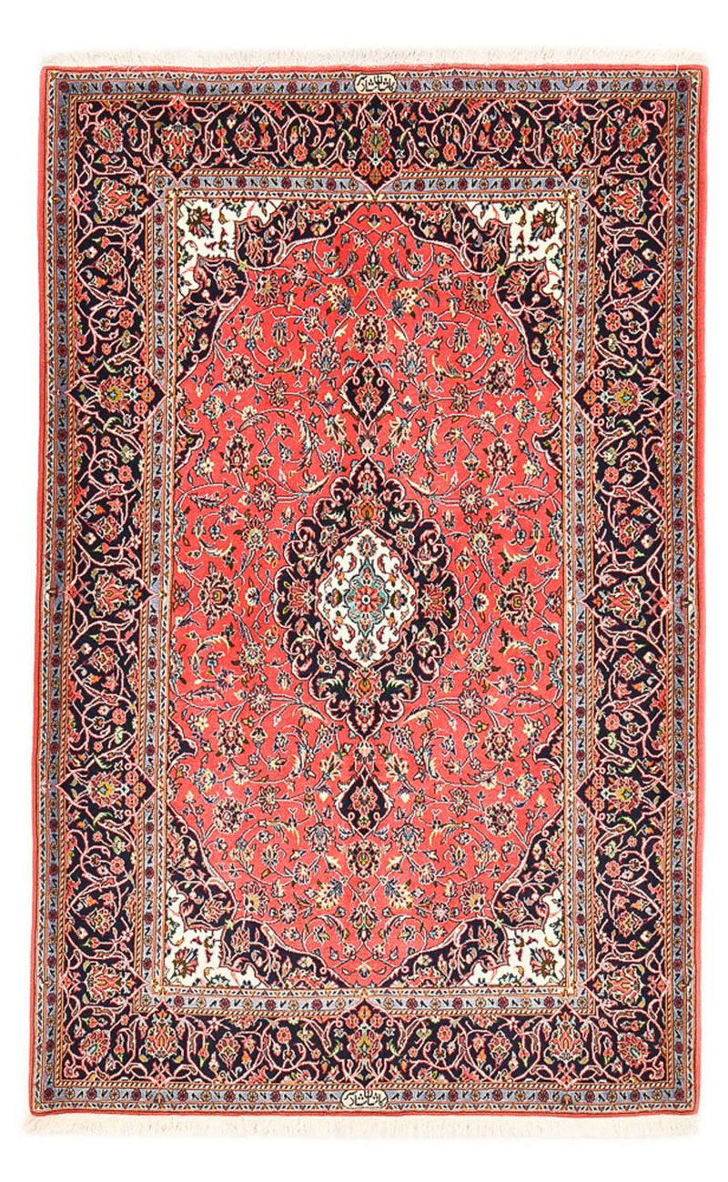 Kashan Koberec 138x217cm - Perský koberec - světle červená
