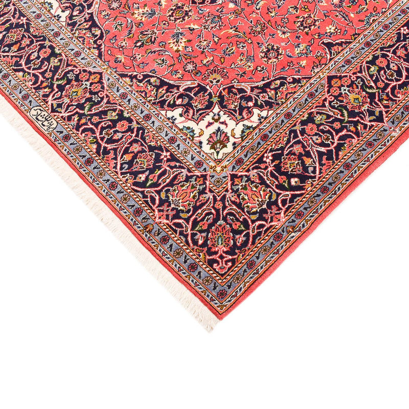 Kashan Koberec 138x217cm - Perský koberec - světle červená