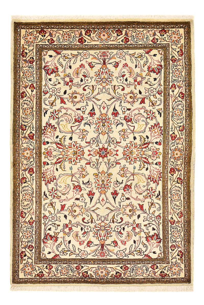 Qom Koberec 106x156cm - Perský koberec - krémová