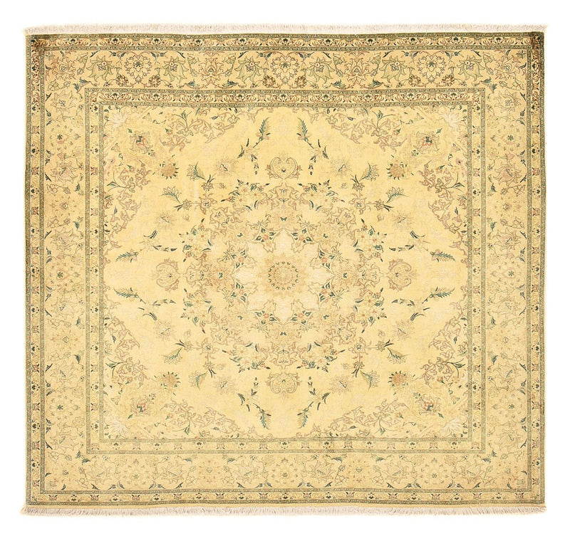 Tabriz - 50 Raj Koberec 190x200cm - Perský koberec - žlutá