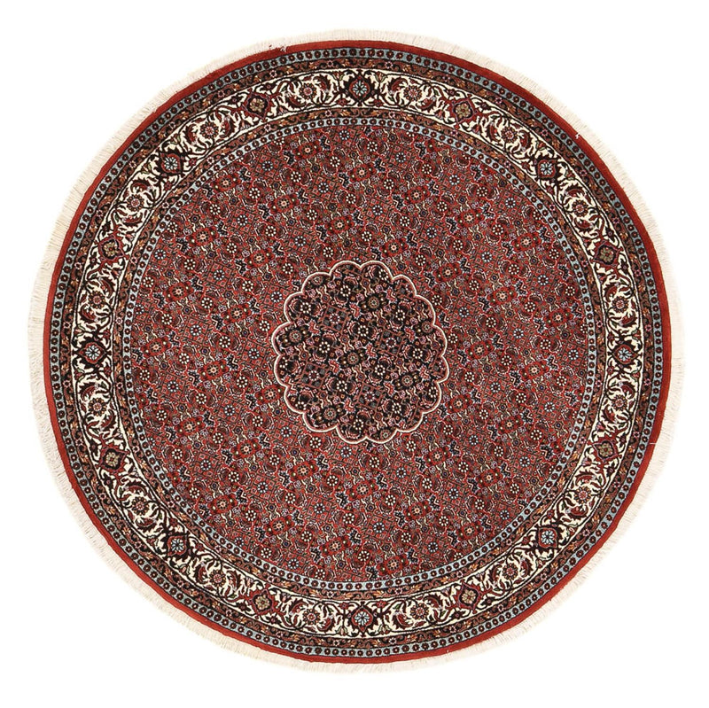 Perský koberec - Bijar kulatý  - 150 x 150 cm - tmavě červená